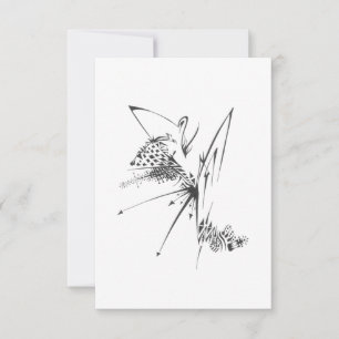 Tarjeta De Agradecimiento Arte de Tatuaje Tribal Abstracto Blanco Negro Romp