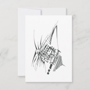 Tarjeta De Agradecimiento Arte de tatuaje tribal abstracto blanco negro susp