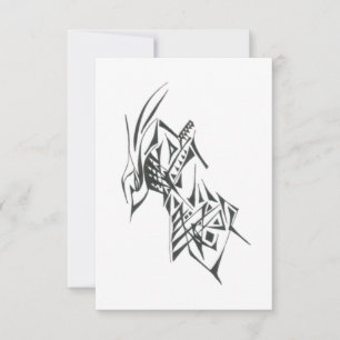 Tarjeta De Agradecimiento Arte de tatuaje tribal abstracto blanco y negro