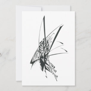 Tarjeta De Agradecimiento Arte de Tatuaje Tribal Abstracto Blanco y Negro de