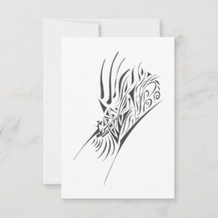 Tarjeta De Agradecimiento Arte de Tatuaje Tribal Abstracto Blanco y Negro Fa