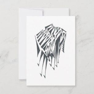 Tarjeta De Agradecimiento Arte de Tatuaje Tribal Abstracto Blanco y Negro In