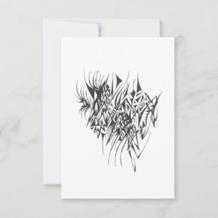 Tarjeta De Agradecimiento Arte de Tatuaje Tribal Abstracto Blanco y Negro Me