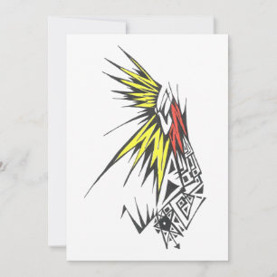 Tarjeta De Agradecimiento Arte de tatuaje tribal abstracto colorido del sol