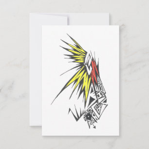 Tarjeta De Agradecimiento Arte de tatuaje tribal abstracto colorido del sol