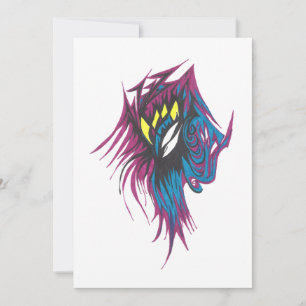 Tarjeta De Agradecimiento Arte de Tatuaje Tribal Abstracto Colorido Regio