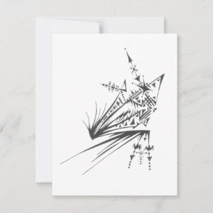 Tarjeta De Agradecimiento Arte de tatuaje tribal abstracto negro blanco Estr