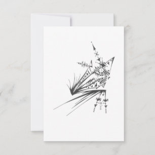 Tarjeta De Agradecimiento Arte de tatuaje tribal abstracto negro estrella bl