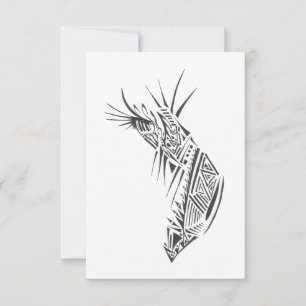 Tarjeta De Agradecimiento Arte de tatuaje tribal abstracto negro y blanco