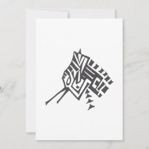 Tarjeta De Agradecimiento Arte de Tatuaje Tribal Abstracto Pájaro Negro Blan