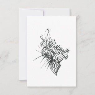 Tarjeta De Agradecimiento Arte de tatuaje tribal abstracto trono negro blanc