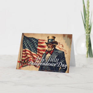 Tarjeta De Agradecimiento Arte del Día de la Independencia del Tío Sam sin R