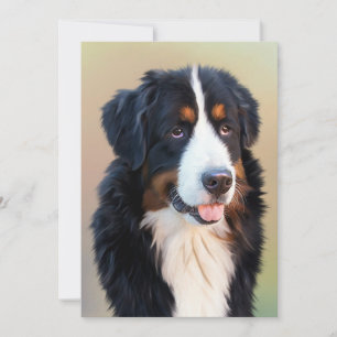 Tarjeta De Agradecimiento arte del perro de montaña de bernesa