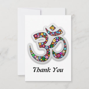 Tarjeta De Agradecimiento Arte del símbolo floral Namaste