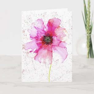 Tarjeta De Agradecimiento Arte en Blanco Floral Moderno