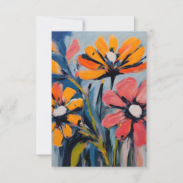 Tarjeta De Agradecimiento Arte floral colorido