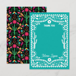 Tarjeta De Agradecimiento Arte Folclórico Floral Tradicional Mexicano Colore