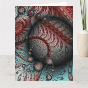 Tarjeta De Agradecimiento Arte fractal de fantasía vívida abstracta marrón a