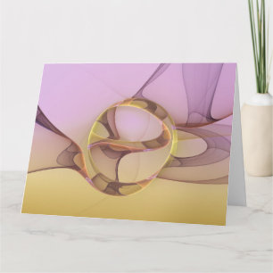 Tarjeta De Agradecimiento Arte fractal dorado rosa moderno abstracto