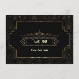 Tarjeta De Agradecimiento Arte Glam Art Deco Gran Gatsby Boda Gracias