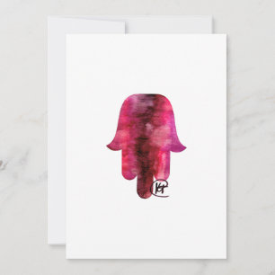 Tarjeta De Agradecimiento Arte Hamsa de Manchas de Vino