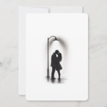 Arte Impreso para Pared Silueta de Pareja Besándos