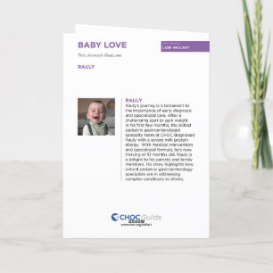 Tarjeta De Agradecimiento Arte infantil para CHOC - Amor de bebé