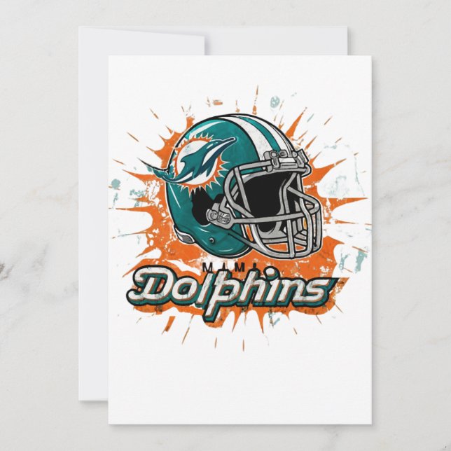 Tarjeta De Agradecimiento Arte - Miami Dolphins Classic (Anverso)