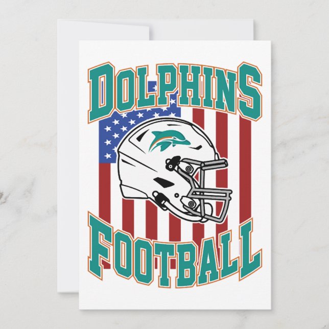 Tarjeta De Agradecimiento Arte - Miami Dolphins Classic (Anverso)