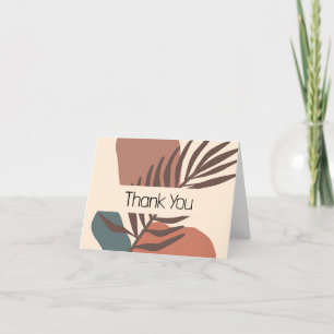 Tarjeta De Agradecimiento Arte minimalista de hoja de palma abstracta