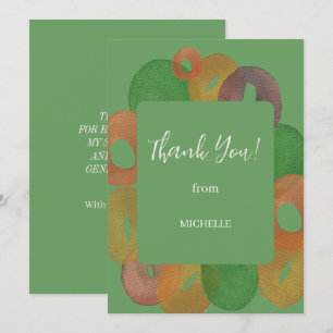 Tarjeta De Agradecimiento Arte moderno Otoño Patrón de cumpleaños colorido