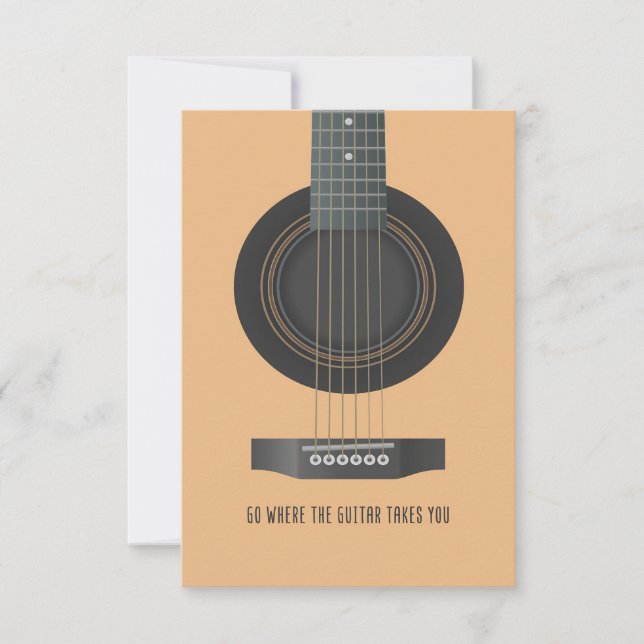 Tarjeta De Agradecimiento Arte musical adonde te lleva la guitarra (Anverso)