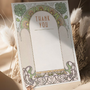 Tarjeta de agradecimiento Arte Nouveau Vintage Ins