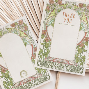 Tarjeta de agradecimiento Arte Nouveau Vintage Ins