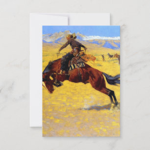 Tarjeta De Agradecimiento Arte occidental de Frederic Remington "Una mañana 