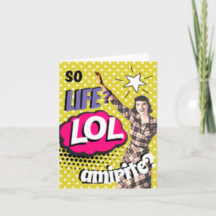 Tarjeta De Agradecimiento Arte Pop Comic Retro Señora Divertida