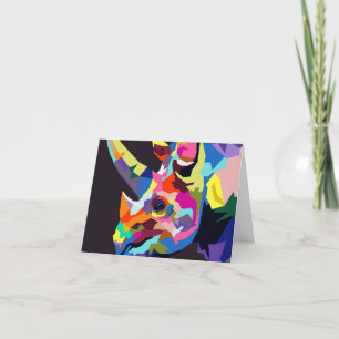 Tarjeta De Agradecimiento Arte pop de rinocerontes bocazas