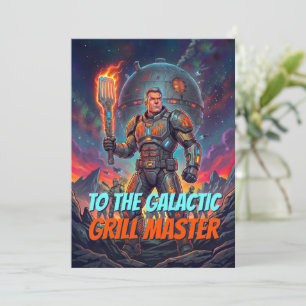 Tarjeta De Agradecimiento Arte Pop Retro de Ciencia Ficción Galáctica Maestr