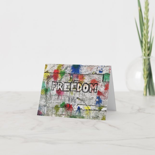 Tarjeta De Agradecimiento Arte por la libertad de los refugiados. (Anverso)