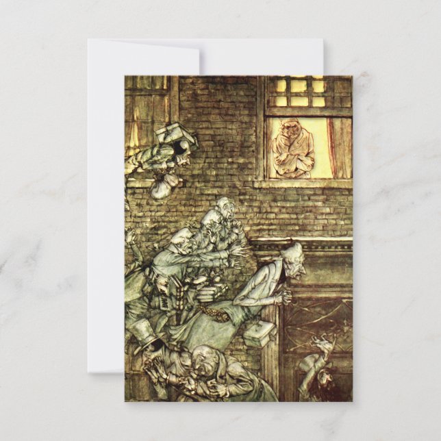 Tarjeta De Agradecimiento Arthur Rackham - A Navidades Carol - Ghosts (Anverso)