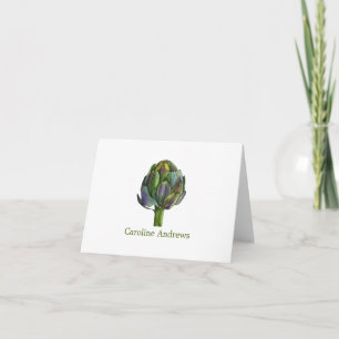 Tarjeta De Agradecimiento Artichoke orgánico de acuarela
