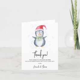 Tarjeta De Agradecimiento Ártico lindo Pingüino gracias a la ducha de bebé