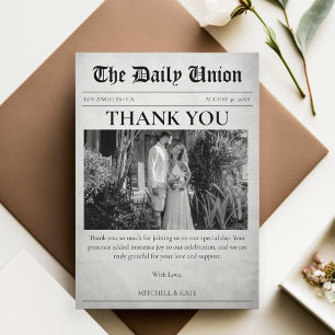 Tarjeta De Agradecimiento Artículo de periódico boda