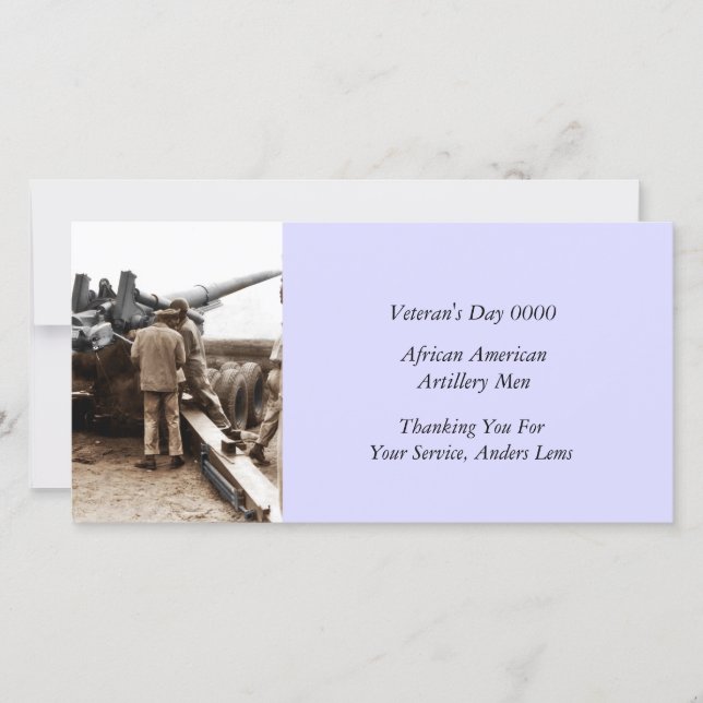 Tarjeta De Agradecimiento Artillerymen Africano-Estadounidense WWII (Anverso)