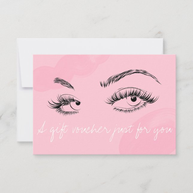 Tarjeta De Agradecimiento Artista de maquillaje Lanza Brows Pink Gift Vouche (Anverso)