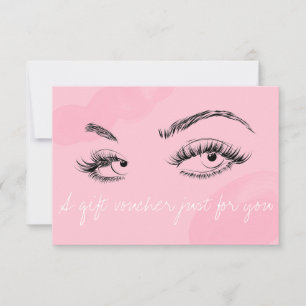 Tarjeta De Agradecimiento Artista de maquillaje Lanza Brows Pink Gift Vouche