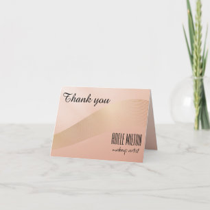 Tarjeta De Agradecimiento Artista de Maquillaje Salón de Belleza Holográfico
