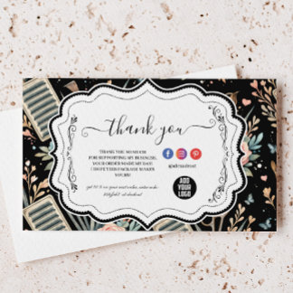 Tarjeta De Agradecimiento Artista de Pestañas Floral Acuarela