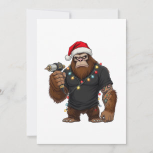 Tarjeta De Agradecimiento Artista de tatuajes de Bigfoot Sasquatch Navidad