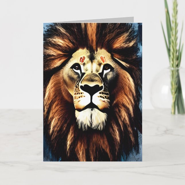 Tarjeta De Agradecimiento Artsy Wild African Lion (Anverso)
